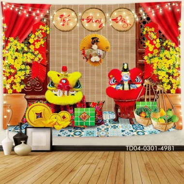 Tranh vải Tín Phát Backdrop Năm Mới 2.025 - Tết, Noel, Giáng Sinh, Treo Tường Giá chỉ 85.000đ 2