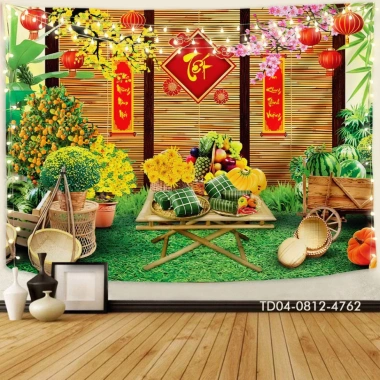 Tranh vải Tín Phát Backdrop Năm Mới 2.025 - Tết, Noel, Giáng Sinh, Treo Tường Giá chỉ 85.000đ 3