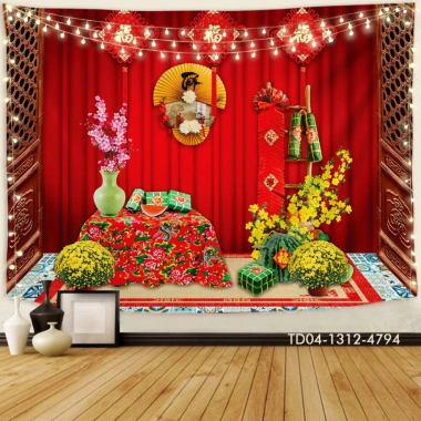 Tranh vải Tín Phát Backdrop Năm Mới 2.025 - Tết, Noel, Giáng Sinh, Treo Tường Giá chỉ 85.000đ 5