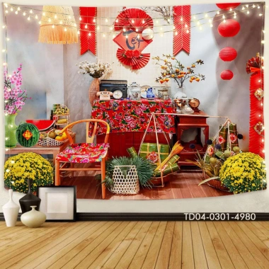 Tranh vải Tín Phát Backdrop Năm Mới 2.025 - Tết, Noel, Giáng Sinh, Treo Tường Giá chỉ 85.000đ 10