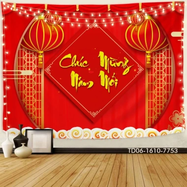 Tranh vải Tín Phát Backdrop Năm mới – Tết Việt, Chúc mừng Năm mới, Giá 85.000₫