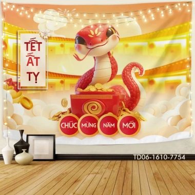 Tranh vải Tín Phát Backdrop Năm mới – Tết Việt, Chúc mừng Năm mới, Giá 85.000₫