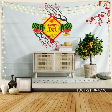 Tranh vải Tín Phát Backdrop Năm mới – Tết Việt, Chúc mừng Năm mới, Giá 85.000₫