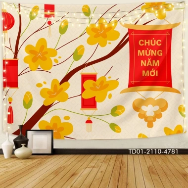 Tranh vải Tín Phát Backdrop Năm mới – Tết Việt, Chúc mừng Năm mới, Giá 85.000₫