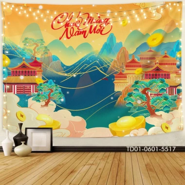 Tranh vải Tín Phát Backdrop Tết 2.025 Chiêu tài lộc treo tường chỉ 85.000₫ 6