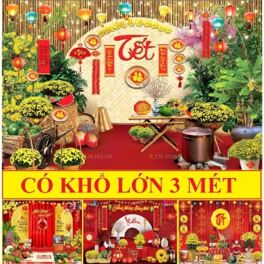 Tranh Vải Trang Trí Tết Bính Ngọ 2.026 In Sắc Nét - Size Lớn 4M, Giá giảm 145.599₫