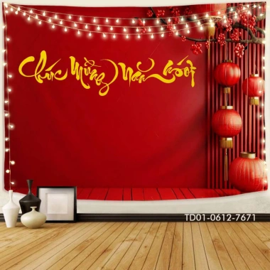 Tranh vải treo tường Backdrop Tết Nguyên Đán 2.025, Tết Bình An, Giá 85.000₫