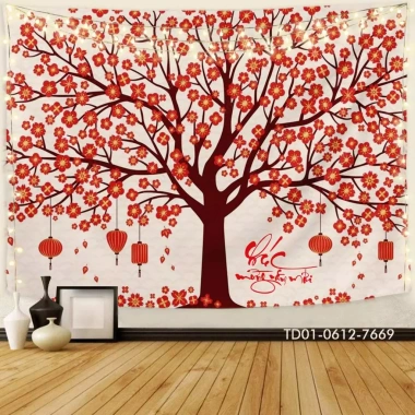 Tranh Vải Treo Tường Backdrop Tết Nguyên Đán - Tết Bình An, Giá Giảm 85.000₫