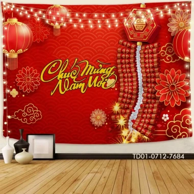 Tranh Vải Treo Tường Backdrop Tết Nguyên Đán - Tết Bình An, Giá Giảm 85.000₫