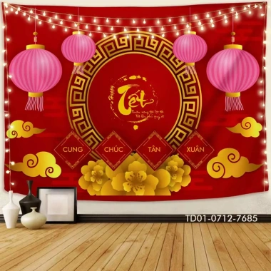 Tranh Vải Treo Tường Backdrop Tết Nguyên Đán - Tết Bình An, Giá Giảm 85.000₫