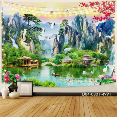 Tranh Vải Treo Tường Phat Đạt Decord - Decor Phòng Khách, Phòng Ngủ, Backdrop Live Stream, Giá Chỉ 85.000 VND