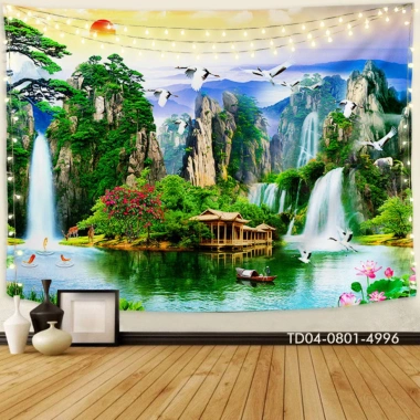 Tranh Vải Treo Tường Phat Đạt Decord - Decor Phòng Khách, Phòng Ngủ, Backdrop Live Stream, Giá Chỉ 85.000 VND