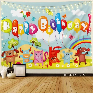 Tranh Vải Treo Tường Phông Nền Sinh Nhật Happy Birthday - Sắc Màu, Giá 85.000₫ 8