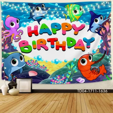 Tranh Vải Treo Tường Phông Nền Sinh Nhật Happy Birthday - Sắc Màu, Giá 85.000₫ 10