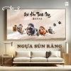 Tranh vô tri MÃ ĐÁO THÀNH CÔNG - MÃI DÉLL THÀNH CÔNG ngựa hài hước, gương bo viền, giá ưu đãi 155.000₫