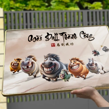 Tranh vô tri MÃ ĐÁO THÀNH CÔNG - MÃI DÉLL THÀNH CÔNG ngựa hài hước, gương bo viền, giá ưu đãi 155.000₫ 5