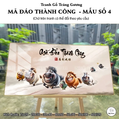 Tranh vô tri MÃ ĐÁO THÀNH CÔNG - MÃI DÉLL THÀNH CÔNG ngựa hài hước, gương bo viền, giá ưu đãi 155.000₫ 7