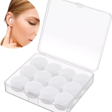 TrelaCo Nút Bịt Tai Silicon Mềm 12 Cái - Giảm Tiếng Ồn Ngủ, Bơi, Tái Sử Dụng