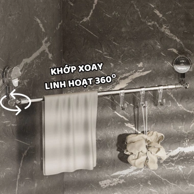 Treo Khăn Mặt Cốc Hút Chân Không Điều Chỉnh, Thu Gọn Ngắn Dài - Kệ Đựng Đồ Nhà Bếp và Đép Nhà Tắm 82.999 VND 4