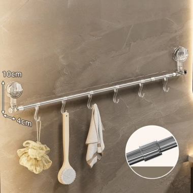 Treo Khăn Mặt Cốc Hút Chân Không Điều Chỉnh, Thu Gọn Ngắn Dài - Kệ Đựng Đồ Nhà Bếp và Đép Nhà Tắm 82.999 VND 5