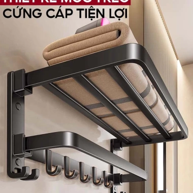 Treo khăn phòng tắm DANLE kèm thanh treo quần áo, thép carbon cao cấp, bảo hành 10 năm
