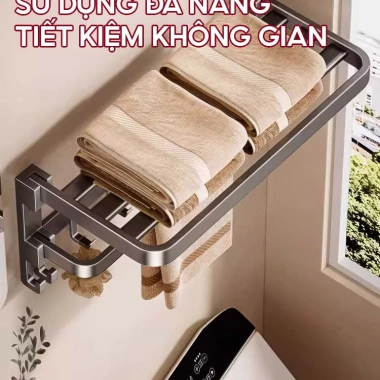 Treo khăn phòng tắm DANLE kèm thanh treo quần áo, thép carbon cao cấp, bảo hành 10 năm