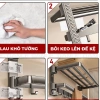 Treo khăn phòng tắm DANLE kèm thanh treo quần áo, thép carbon cao cấp, bảo hành 10 năm 9