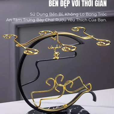 Treo ly rượu vang Pehouse V43 mạ vàng - Kệ hiện đại sang trọng, giảm giá 569.000đ