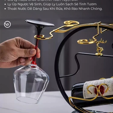 Treo ly rượu vang Pehouse V43 mạ vàng - Kệ hiện đại sang trọng, giảm giá 569.000đ