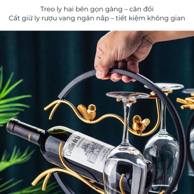 Treo ly rượu vang Pehouse V43 mạ vàng - Kệ hiện đại sang trọng, giảm giá 569.000đ