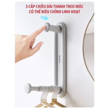 Treo móc quần áo ECOCO điều chỉnh thu gọn, kệ treo đồ thông minh không khoan tường 24.107 - Giá chỉ 72.000₫
