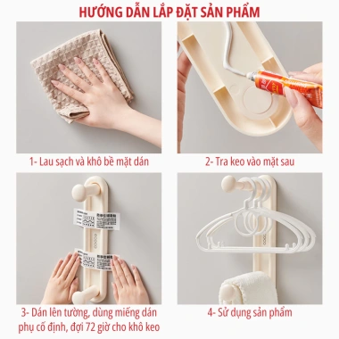 Treo móc quần áo ECOCO điều chỉnh thu gọn, kệ treo đồ thông minh không khoan tường 24.107 - Giá chỉ 72.000₫