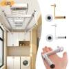 Treo Nâng Tay Cầm Tời Kim Loại Gập Lại - Treo Quần Áo Đa Năng Phơi Tay Cầm