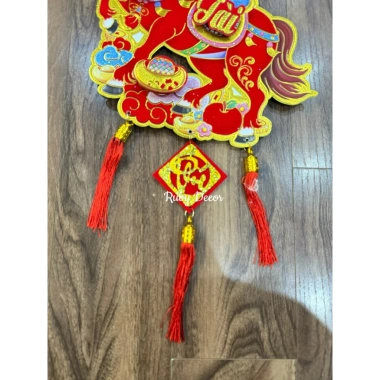 Treo ngựa nhung ánh kim 3D hai mặt 22x62cm Trang trí Tết may mắn, giá 59.000 VND 4