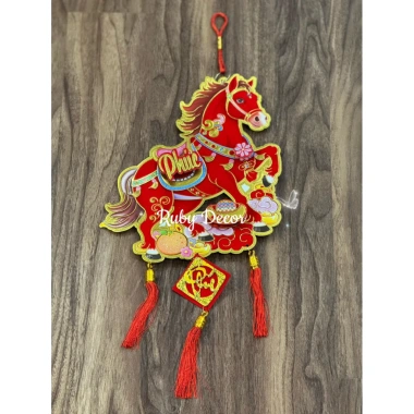 Treo ngựa nhung ánh kim 3D hai mặt 22x62cm Trang trí Tết may mắn, giá 59.000 VND 8