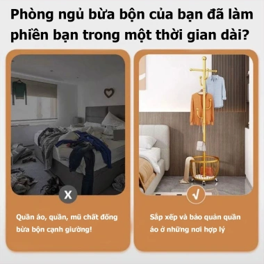 Treo Quần Áo Inox Cao Cấp Bánh Xe Di Chuyển - Cây Treo Đồ Đen Trắng Vàng Giá 295.000 VND