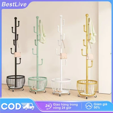 Treo Quần Áo Inox Nhỏ Gọn Thanh Lịch, Hình Xương Rồng Tròn, Bánh Xe Di Chuyển - Chắc Chắn 185k
