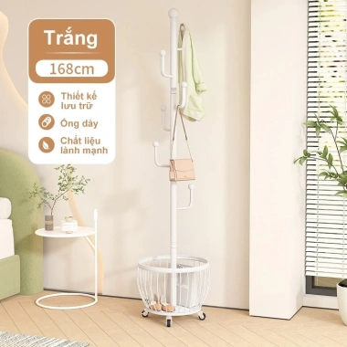 Treo Quần Áo Inox Nhỏ Gọn Thanh Lịch, Hình Xương Rồng Tròn, Bánh Xe Di Chuyển - Chắc Chắn 185k