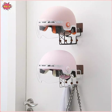 Treo Tường N & X - Giá Đỡ Mũ Bảo Hiểm Xe Máy, 4 Móc Đa Năng, Miễn Phí, Chỉ 111.870₫