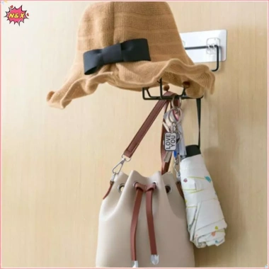 Treo Tường N & X - Giá Đỡ Mũ Bảo Hiểm Xe Máy, 4 Móc Đa Năng, Miễn Phí, Chỉ 111.870₫