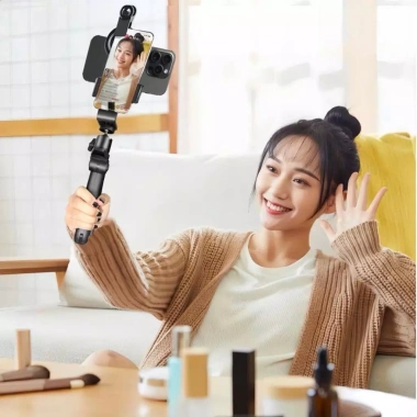Tripod 2 điện thoại quay video phát sóng trực tiếp - Giá 3 chân để bàn & cầm tay, chỉ 86.000₫ 4