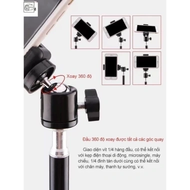 Tripod 3 chân 2 trong 1 - Chân đế hợp kim xoay 360 độ, đỡ điện thoại, chụp ảnh 83.300đ 5 Tripod 3 chân 2 trong 1 - Chân đế hợp kim xoay 360 độ, đỡ điện thoại, chụp ảnh 83.300đ 5