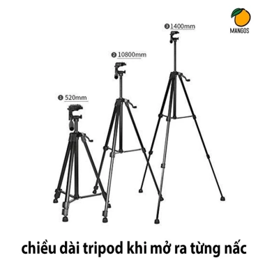 Tripod 3 Chân 3.366 - Giá Đỡ Điện Thoại Máy Ảnh, Tay Cầm + Remote Chụp Ảnh Từ Xa, 133.335₫ 3