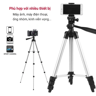 Tripod 3 chân TF-3.110 Mariocase - Chân máy ảnh & điện thoại, điều chỉnh cao, xoay 360, giá 200.000₫