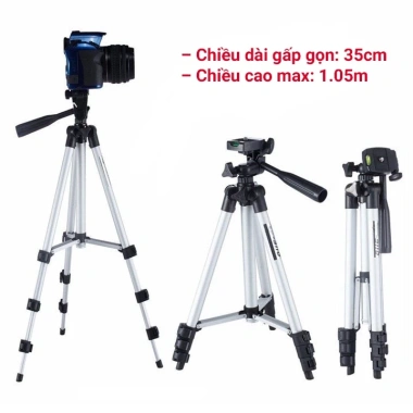 Tripod 3 chân TF-3.110 Mariocase - Chân máy ảnh & điện thoại, điều chỉnh cao, xoay 360, giá 200.000₫