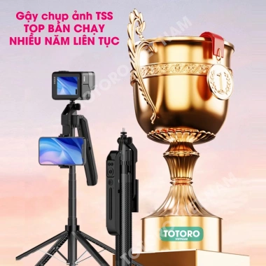 Tripod 4 chân TSS PRO 1.8m - Gậy selfie cầm tay, quay video livestream, 263k 7