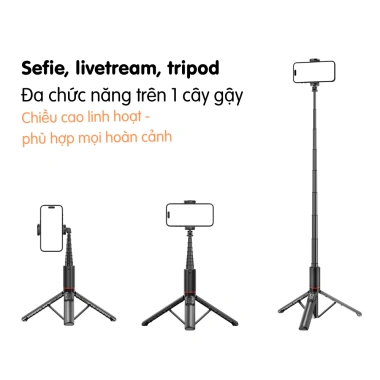 Tripod CYKE C21 Gậy Chụp Ảnh Tự Sướng Cao 1m3 - Gọn Nhẹ, Lịch Lịch, Chắc Chắn 279k