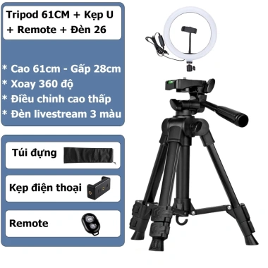 Tripod D60 HOLOCOM Xoay 360 - Chân Máy Ảnh, Quay Phim, Tùy Chỉnh, Giá 219.000 VND 9