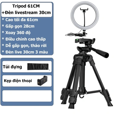 Tripod D60 HOLOCOM Xoay 360 - Chân Máy Ảnh, Quay Phim, Tùy Chỉnh, Giá 219.000 VND 10