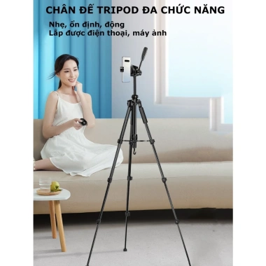Tripod Đa Năng 1.8m/1.7m/1.5m cho Điện Thoại và Máy Ảnh 360° Chắc Chắn, Phù Hợp Chụp Ảnh Quay Phim - Giá 233k